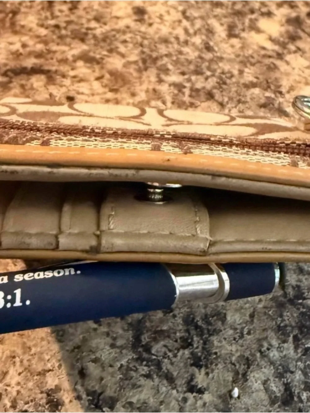 Coach wrist wallet Brown and Tan Signature Canvas